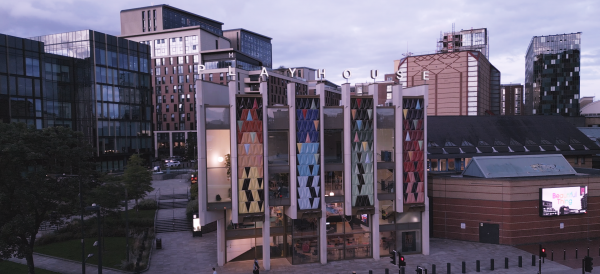 Image of the Leeds Playhouse from above